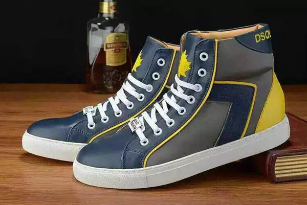 chaussures dsquared2 junior leather high top bleu